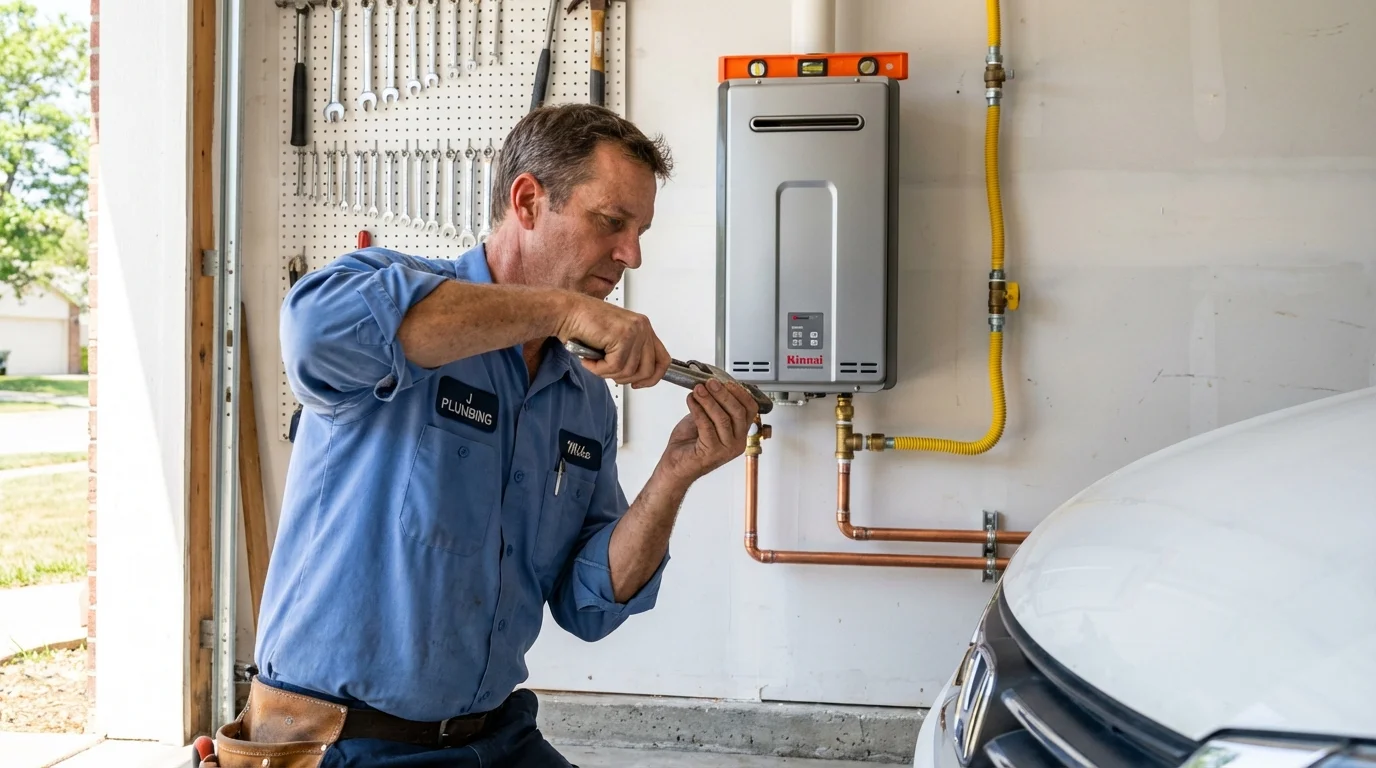 Tankless water heater installation by a Johns Plumbing LLC plumber in Williams
